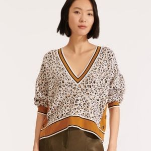 Veronica Beard Ronja Leopard Pullover Sweater